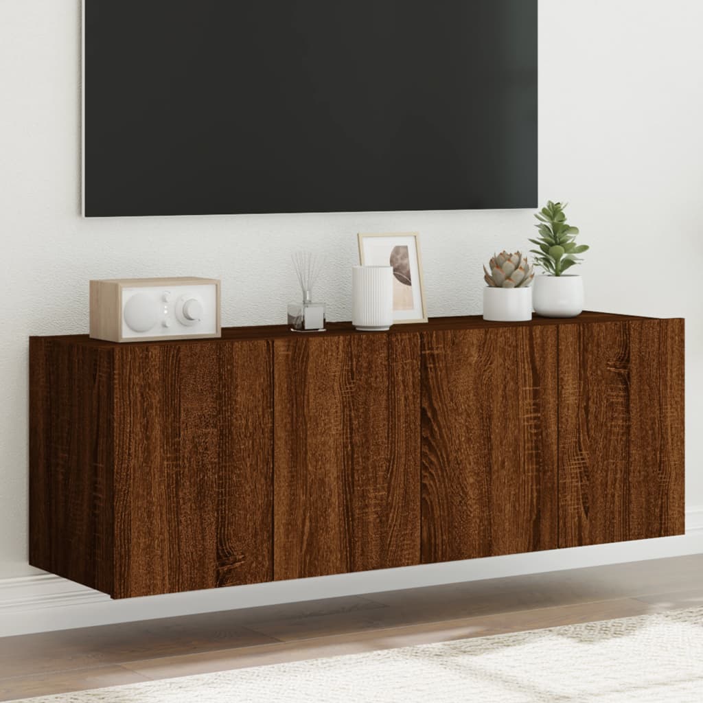 Nástěnná Tv Skříňka S Led Osvětlením Betonově Šedá