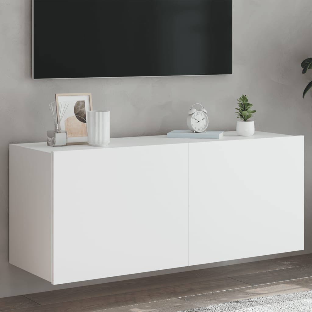 Nástěnná Tv Skříňka S Led Osvětlením Betonově Šedá
