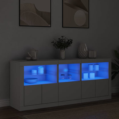 Příborník S Led Osvětlením Betonově Šedý 162 X 37 X 67 Cm