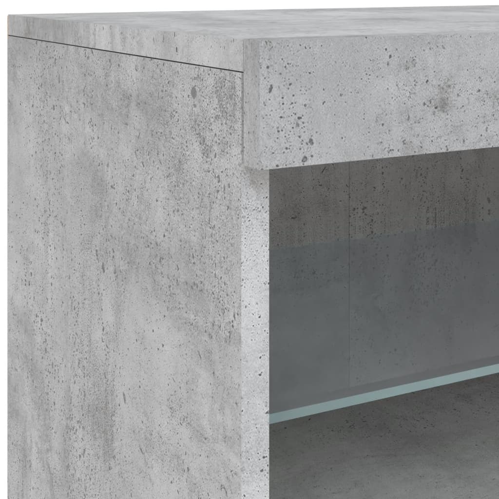 Příborník S Led Osvětlením Betonově Šedý 162 X 37 X 67 Cm