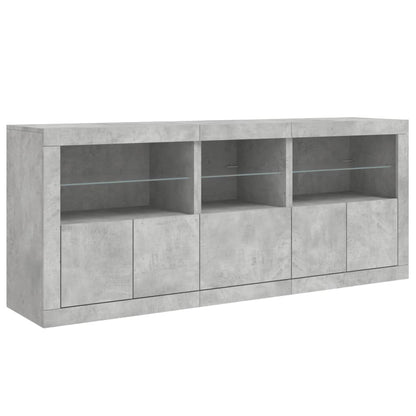 Příborník S Led Osvětlením Betonově Šedý 162 X 37 X 67 Cm