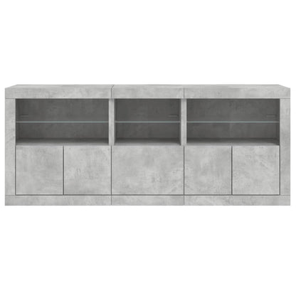 Příborník S Led Osvětlením Betonově Šedý 162 X 37 X 67 Cm
