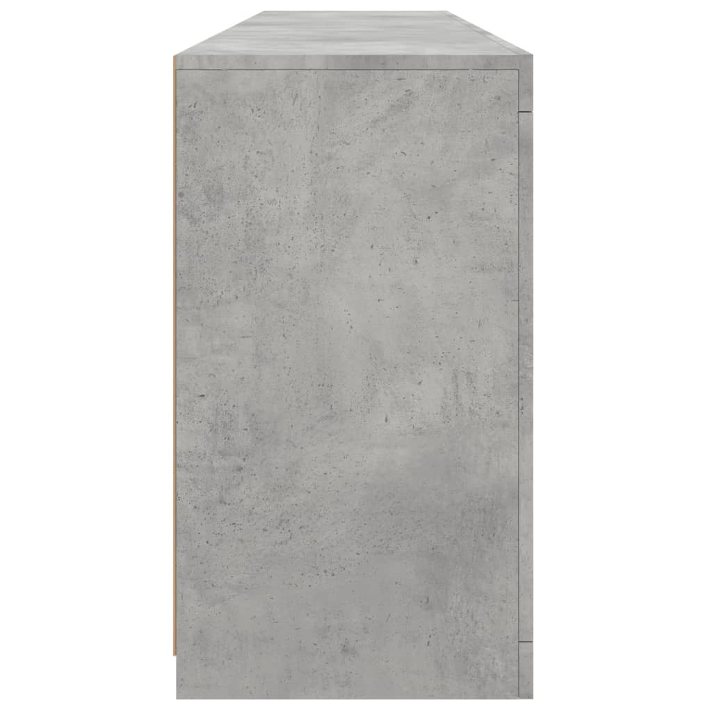 Příborník S Led Osvětlením Betonově Šedý 162 X 37 X 67 Cm