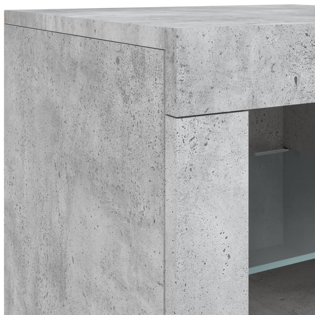 Příborník S Led Osvětlením Betonově Šedý 162 X 37 X 67 Cm