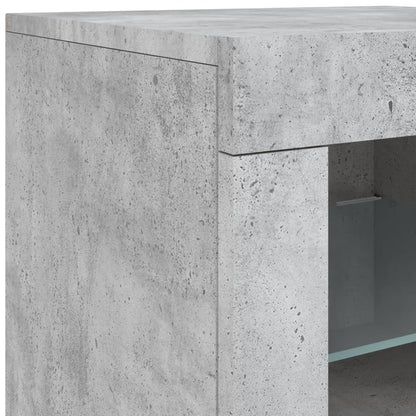 Příborník S Led Osvětlením Betonově Šedý 162 X 37 X 67 Cm