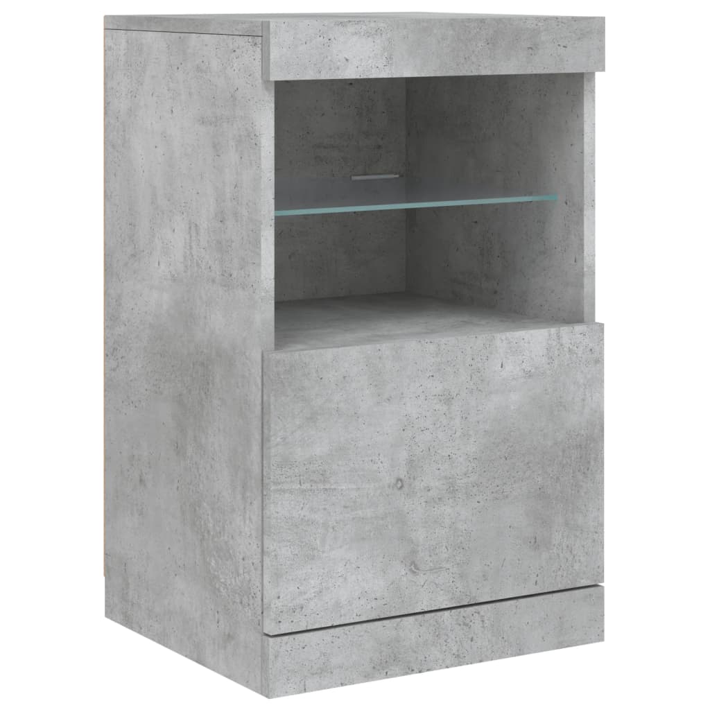Příborník S Led Osvětlením Betonově Šedý 162 X 37 X 67 Cm