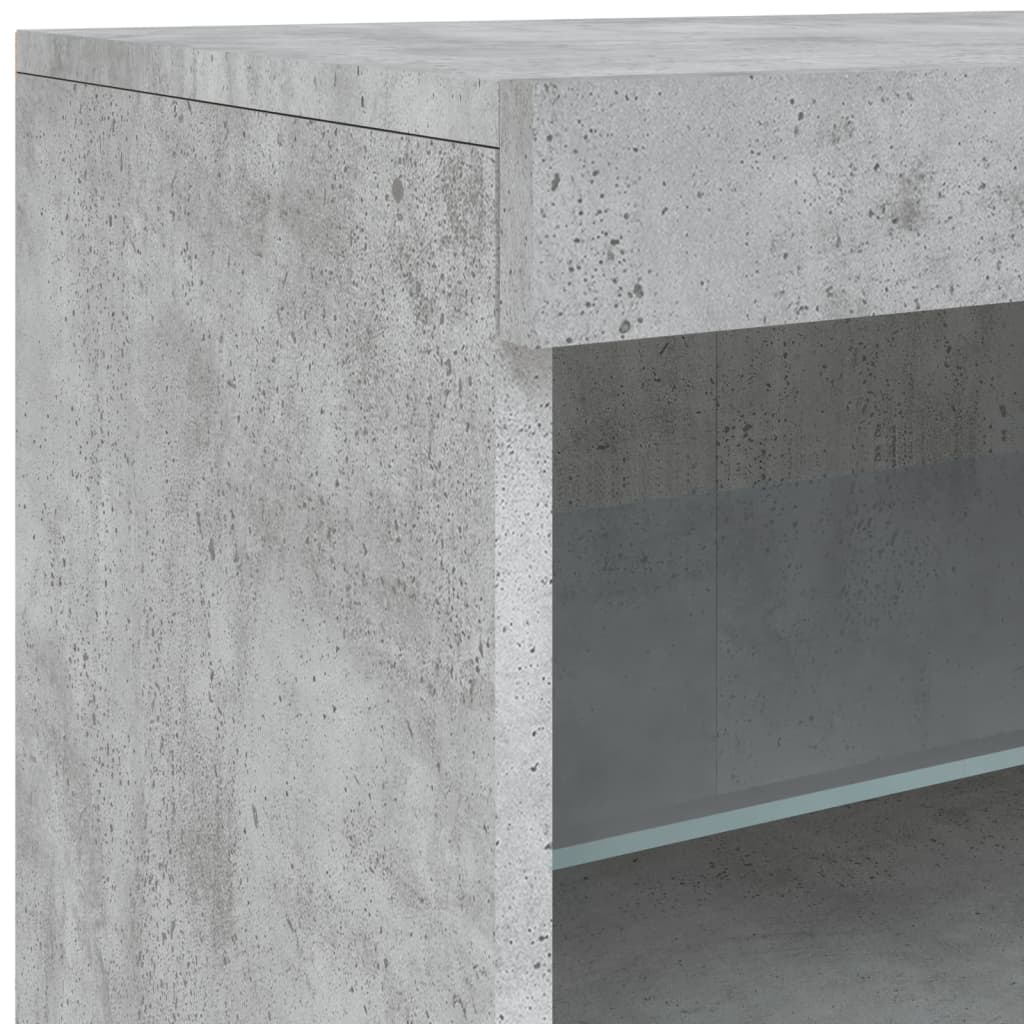 Příborník S Led Osvětlením Betonově Šedý 181,5 X 37 X 67 Cm