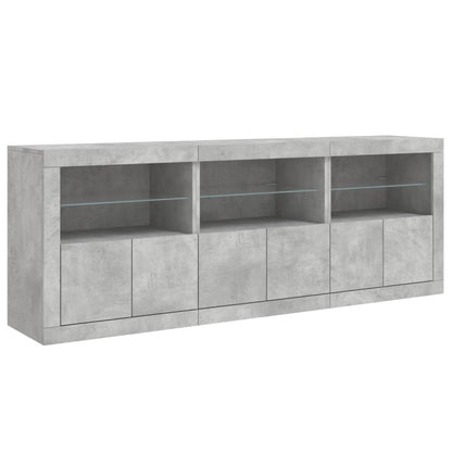 Příborník S Led Osvětlením Betonově Šedý 181,5 X 37 X 67 Cm