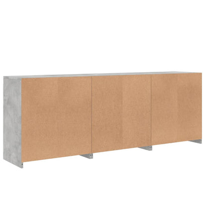 Příborník S Led Osvětlením Betonově Šedý 181,5 X 37 X 67 Cm