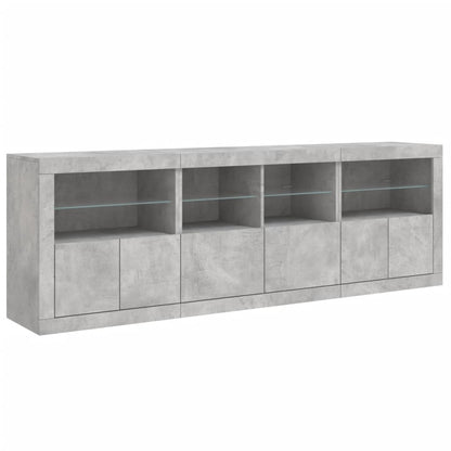 Příborník S Led Osvětlením Betonově Šedý 202 X 37 X 67 Cm