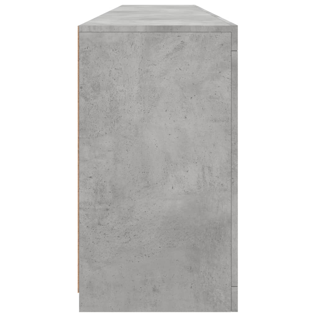 Příborník S Led Osvětlením Betonově Šedý 202 X 37 X 67 Cm