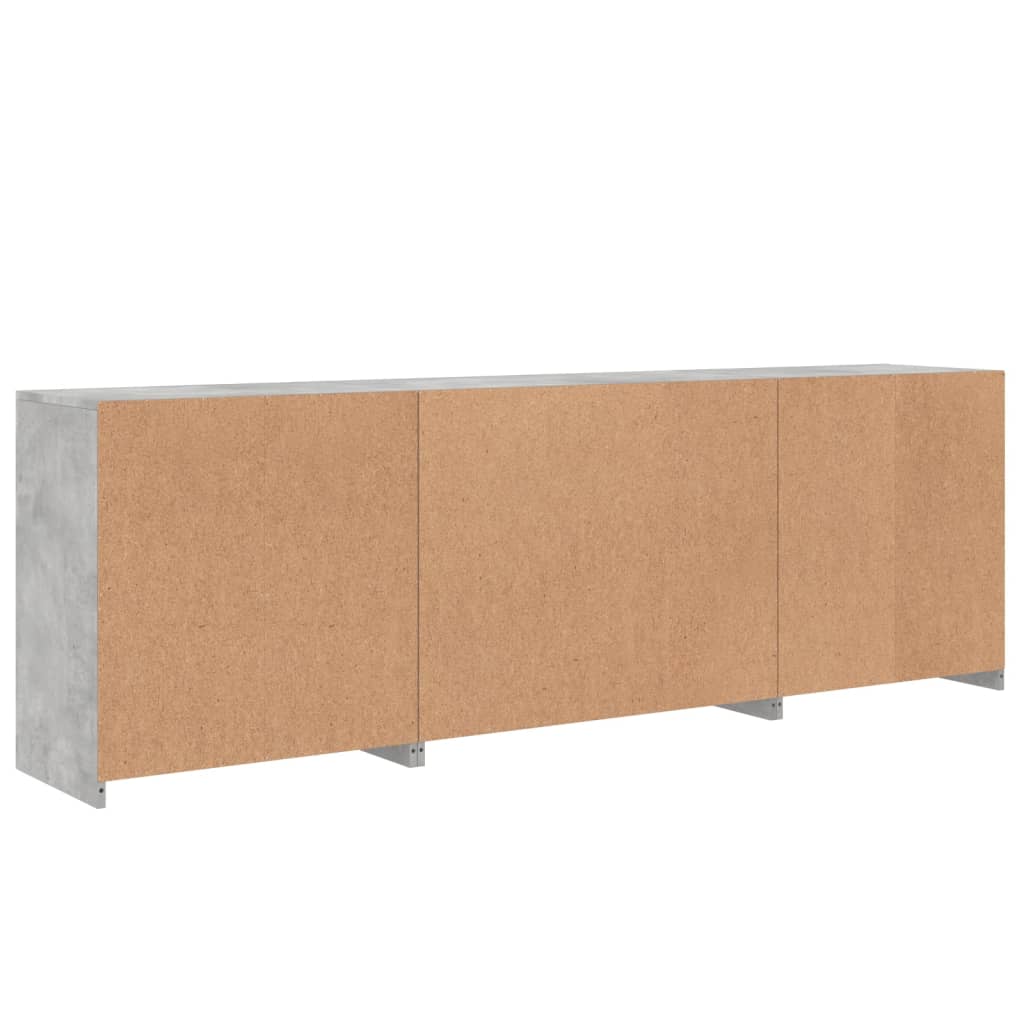 Příborník S Led Osvětlením Betonově Šedý 202 X 37 X 67 Cm