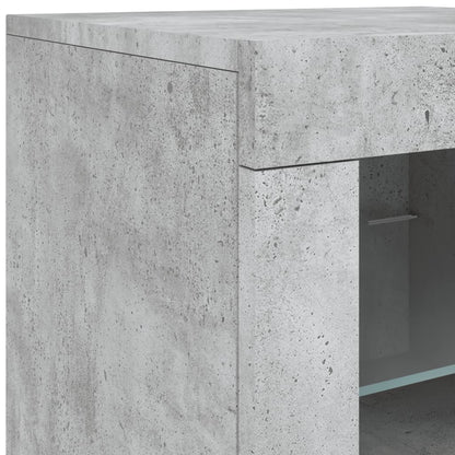 Příborník S Led Osvětlením Betonově Šedý 202 X 37 X 67 Cm