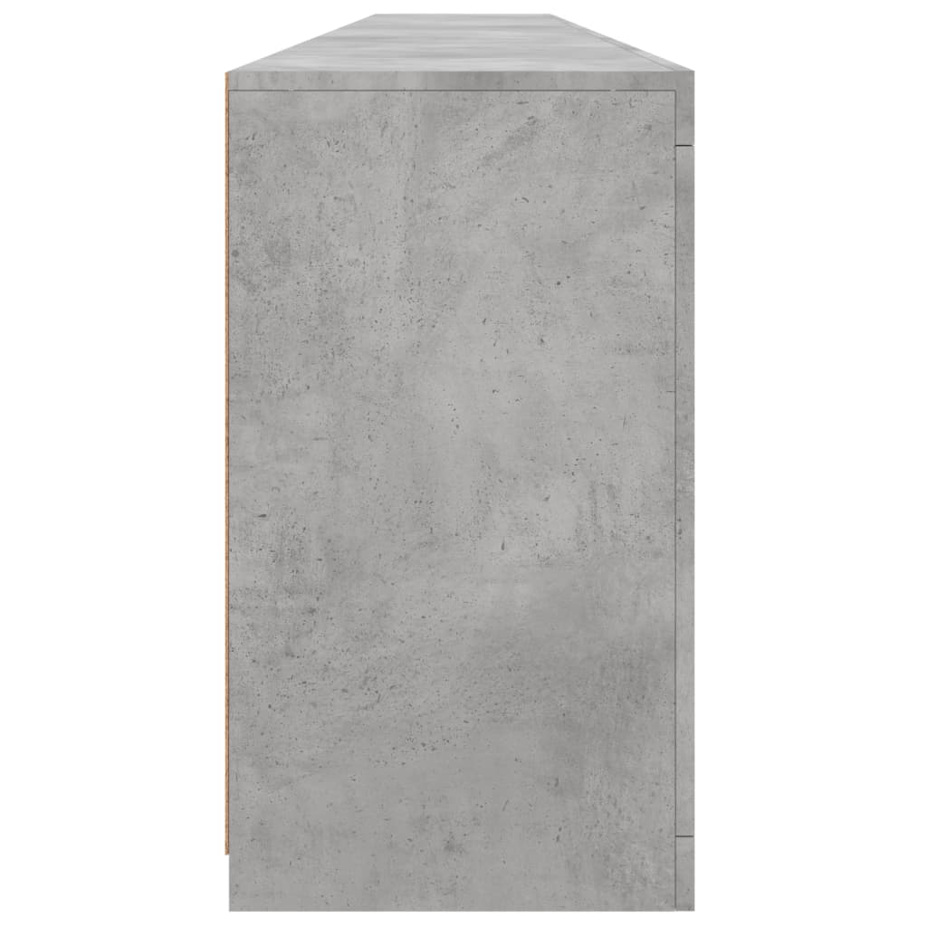 Příborník S Led Osvětlením Betonově Šedý 283 X 37 X 67 Cm