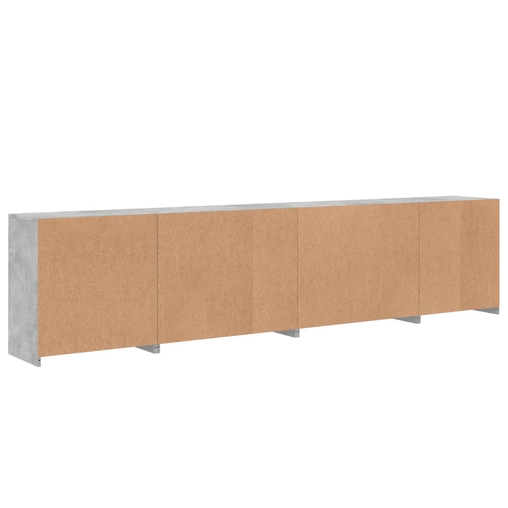 Příborník S Led Osvětlením Betonově Šedý 283 X 37 X 67 Cm