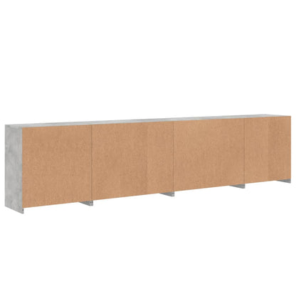 Příborník S Led Osvětlením Betonově Šedý 283 X 37 X 67 Cm