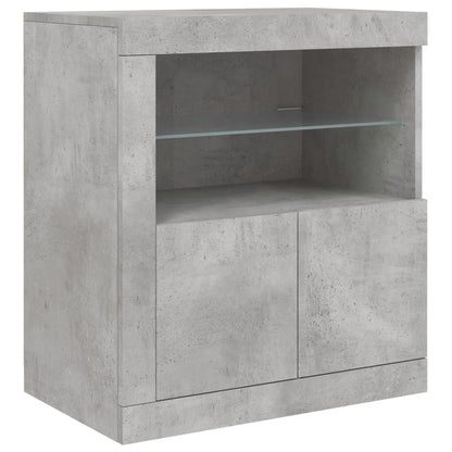 Příborník S Led Osvětlením Betonově Šedý 283 X 37 X 67 Cm