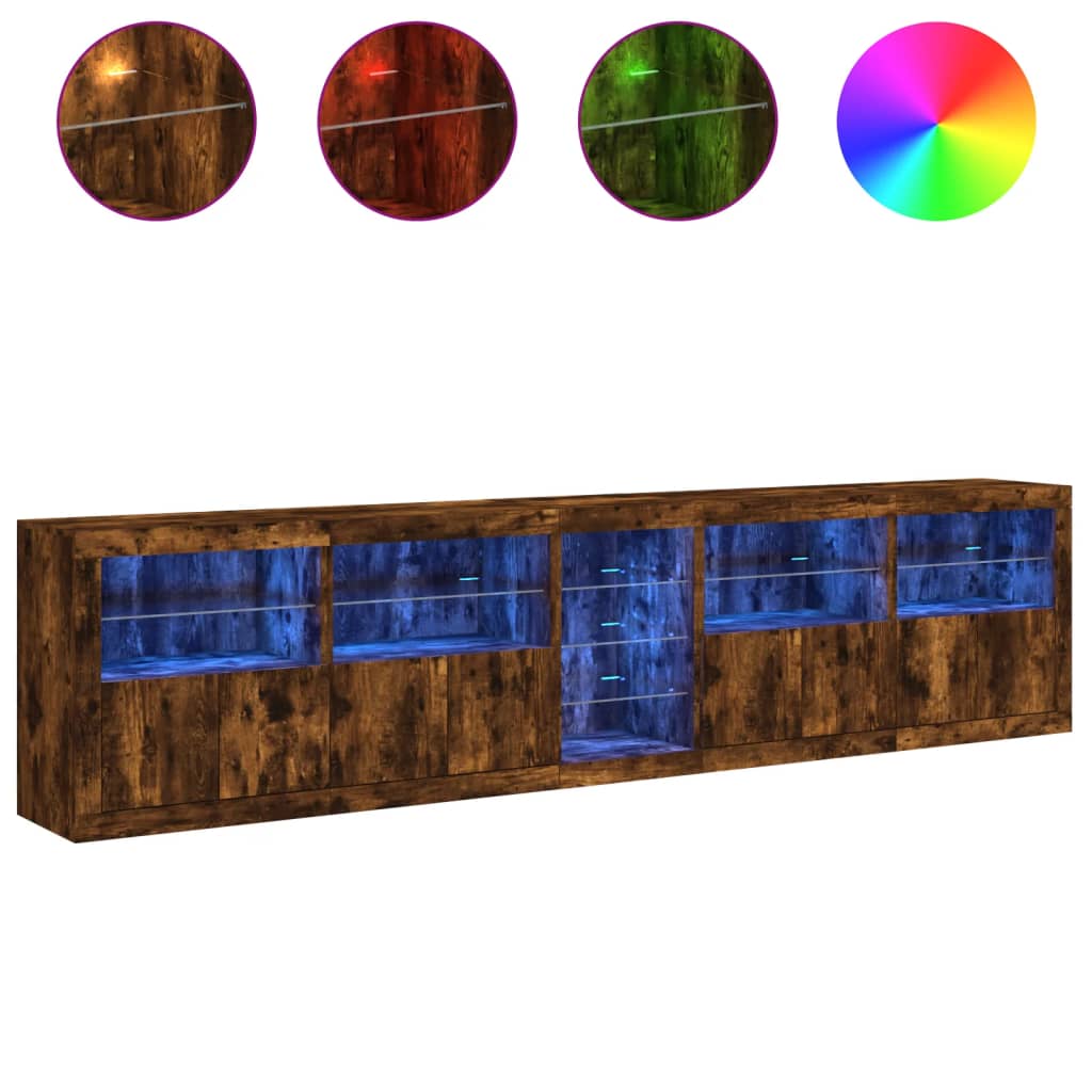 Příborník S Led Osvětlením 283 X 37 X 67 Cm