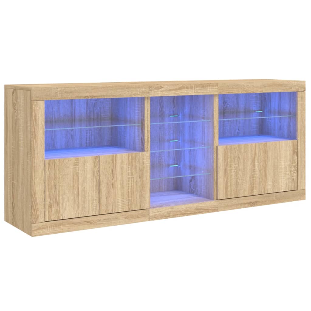 Příborník S Led Osvětlením 162 X 37 X 67 Cm