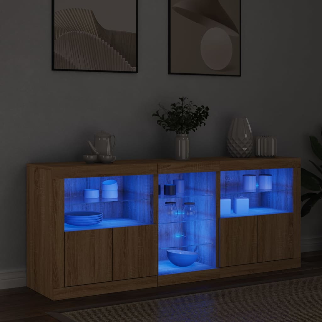 Příborník S Led Osvětlením 162 X 37 X 67 Cm