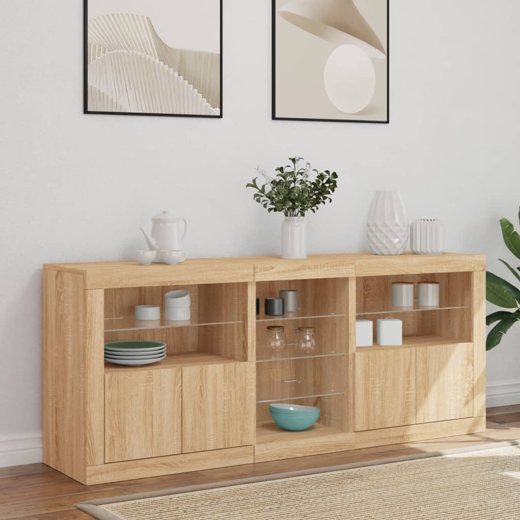 Příborník S Led Osvětlením 162 X 37 X 67 Cm