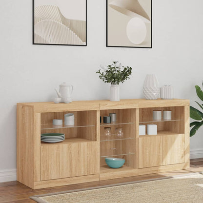 Příborník S Led Osvětlením 162 X 37 X 67 Cm