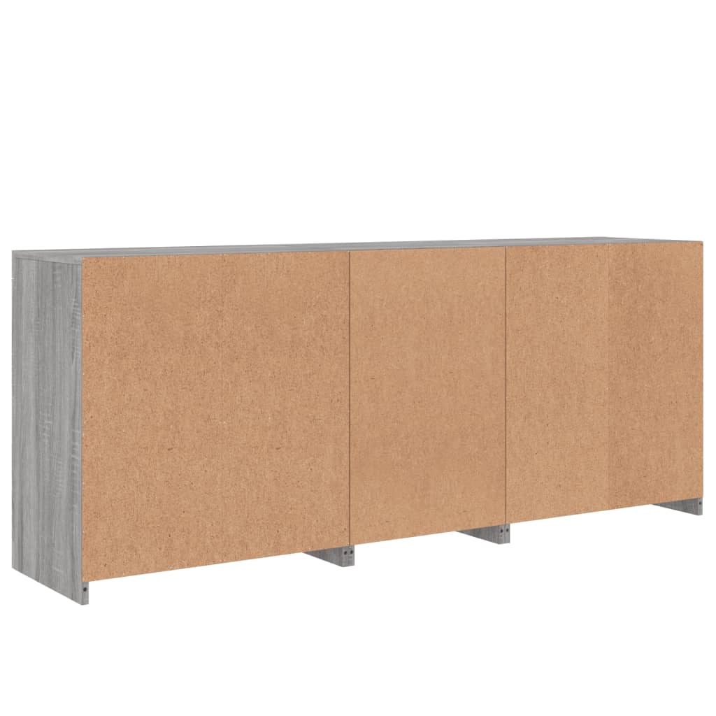 Příborník S Led Osvětlením Šedý Sonoma 162 X 37 X 67 Cm