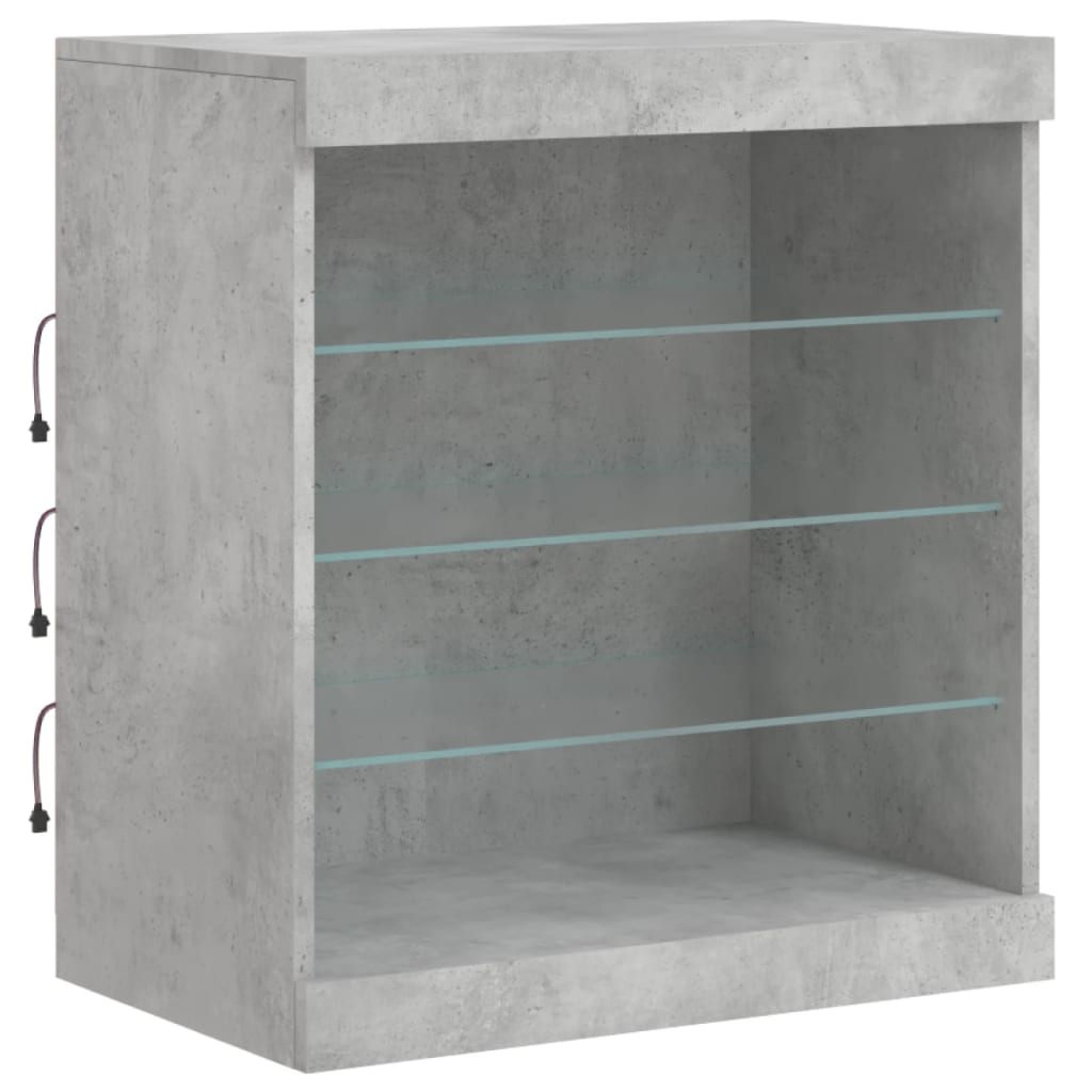 Příborník S Led Osvětlením Betonově Šedý 181,5 X 37 X 67 Cm