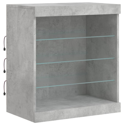 Příborník S Led Osvětlením Betonově Šedý 181,5 X 37 X 67 Cm