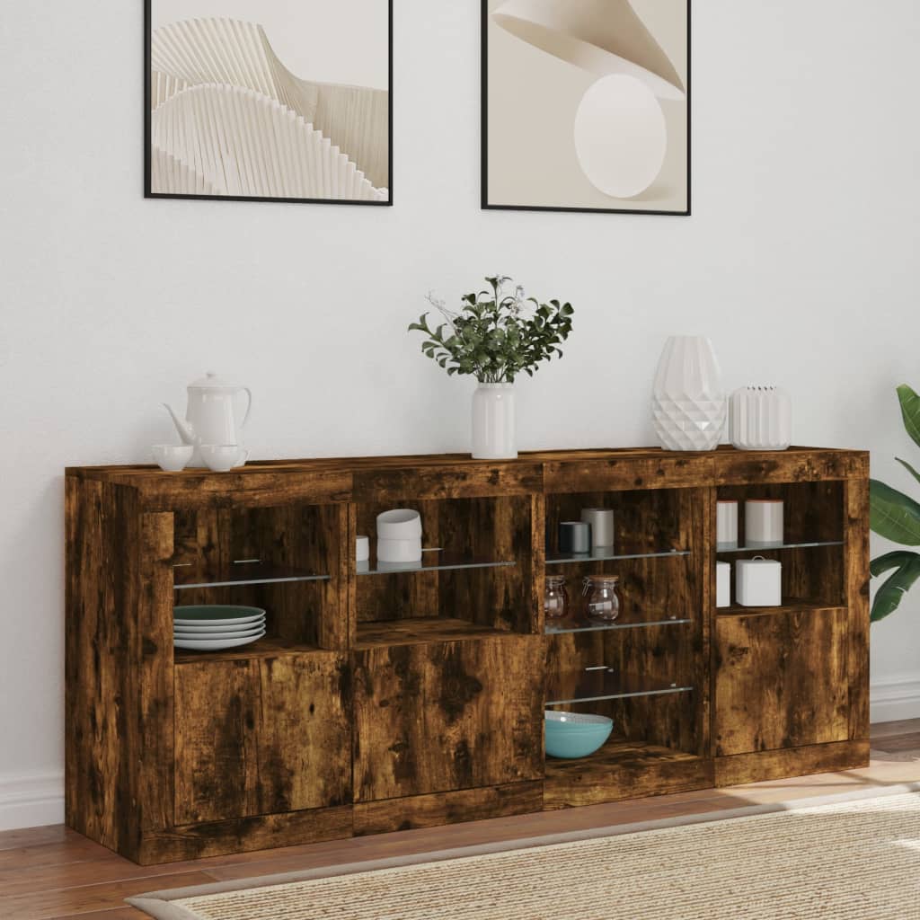 Příborník S Led Osvětlením 164 X 37 X 67 Cm