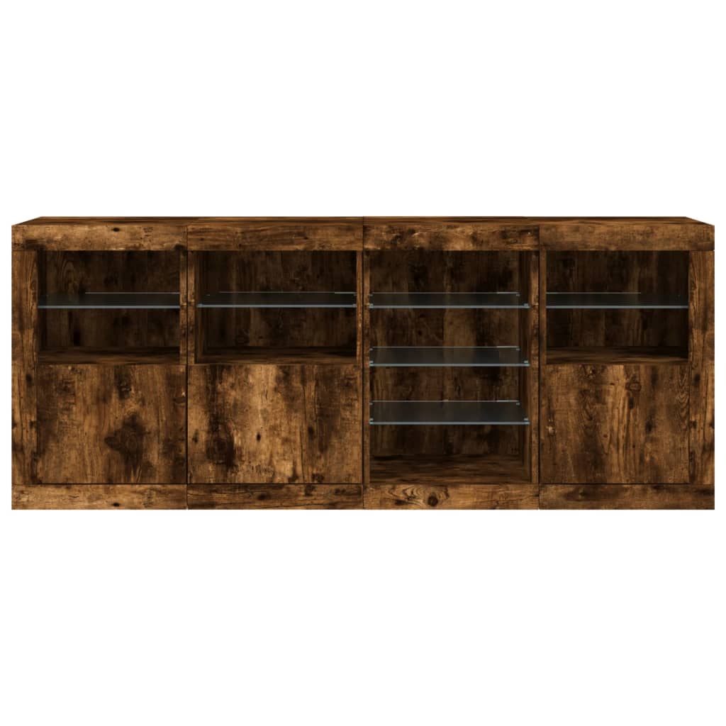 Příborník S Led Osvětlením 164 X 37 X 67 Cm