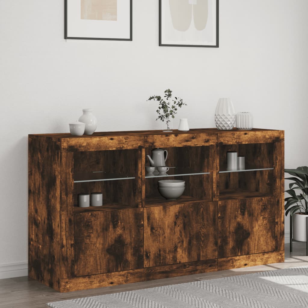 Příborník S Led Osvětlením 123 X 37 X 67 Cm