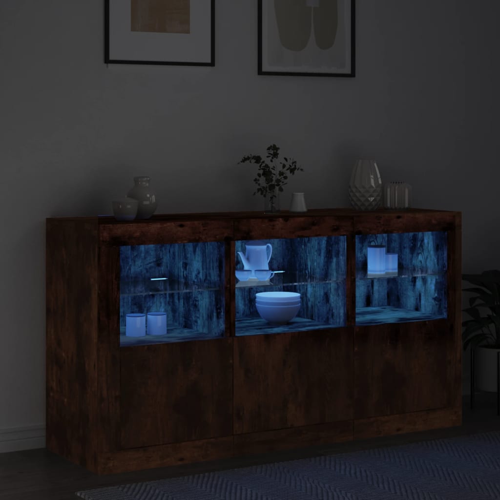 Příborník S Led Osvětlením 123 X 37 X 67 Cm