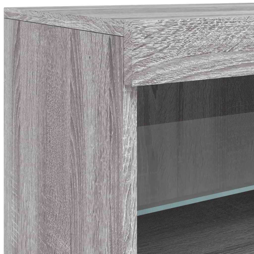 Příborník S Led Osvětlením Šedý Sonoma 123 X 37 X 67 Cm