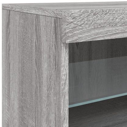 Příborník S Led Osvětlením Šedý Sonoma 123 X 37 X 67 Cm