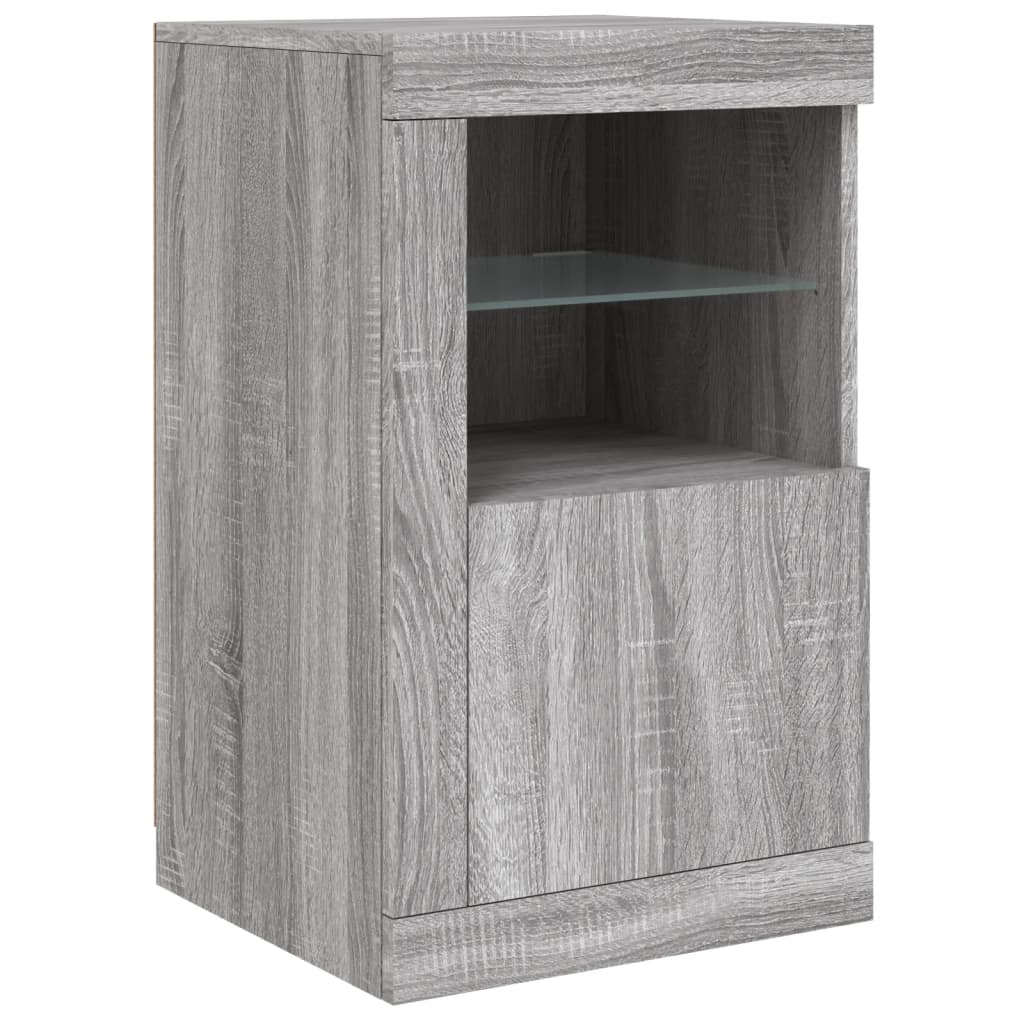 Příborník S Led Osvětlením Šedý Sonoma 123 X 37 X 67 Cm