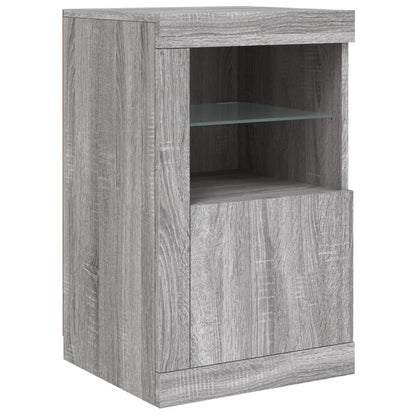 Příborník S Led Osvětlením Šedý Sonoma 123 X 37 X 67 Cm