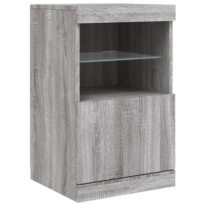 Příborník S Led Osvětlením Šedý Sonoma 123 X 37 X 67 Cm
