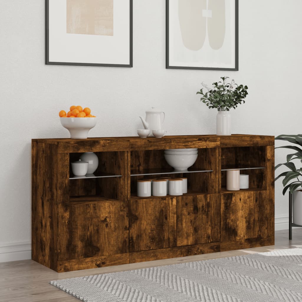 Příborník S Led Osvětlením 142,5 X 37 X 67 Cm