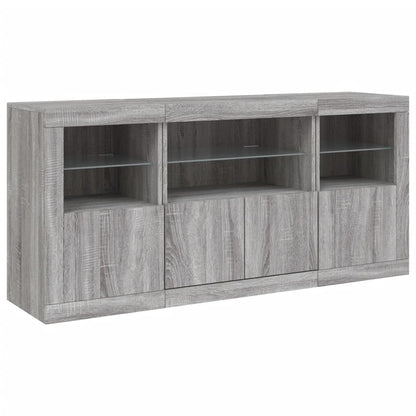 Příborník S Led Osvětlením Šedý Sonoma 142,5 X 37 X 67 Cm