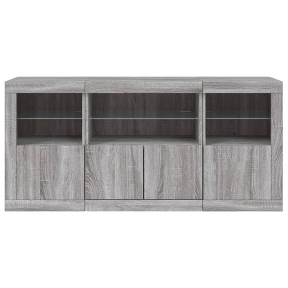 Příborník S Led Osvětlením Šedý Sonoma 142,5 X 37 X 67 Cm