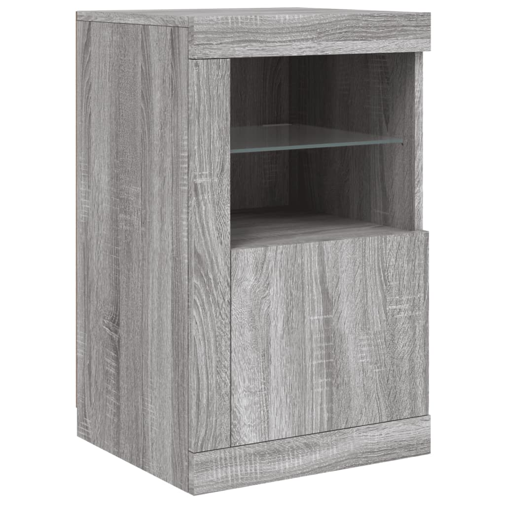 Příborník S Led Osvětlením Šedý Sonoma 142,5 X 37 X 67 Cm