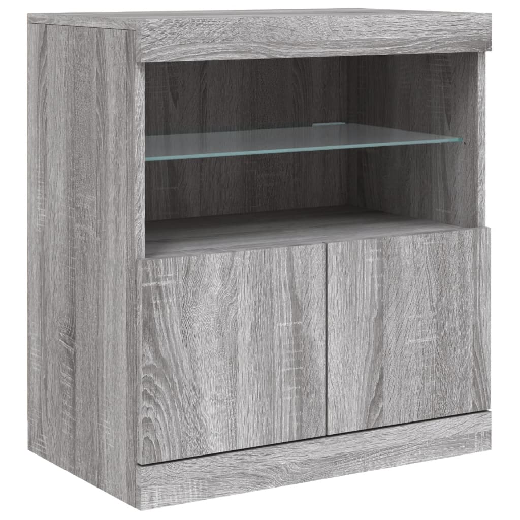 Příborník S Led Osvětlením Šedý Sonoma 142,5 X 37 X 67 Cm