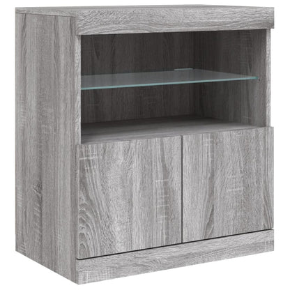 Příborník S Led Osvětlením Šedý Sonoma 142,5 X 37 X 67 Cm