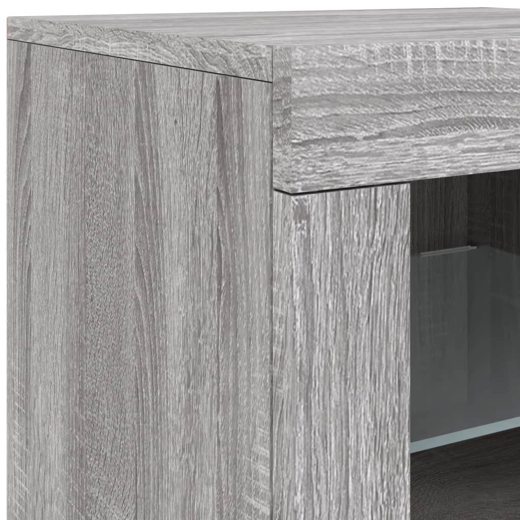 Příborník S Led Osvětlením Šedý Sonoma 142,5 X 37 X 67 Cm