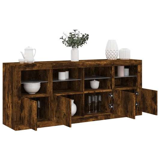 Příborník S Led Osvětlením 163 X 37 X 67 Cm