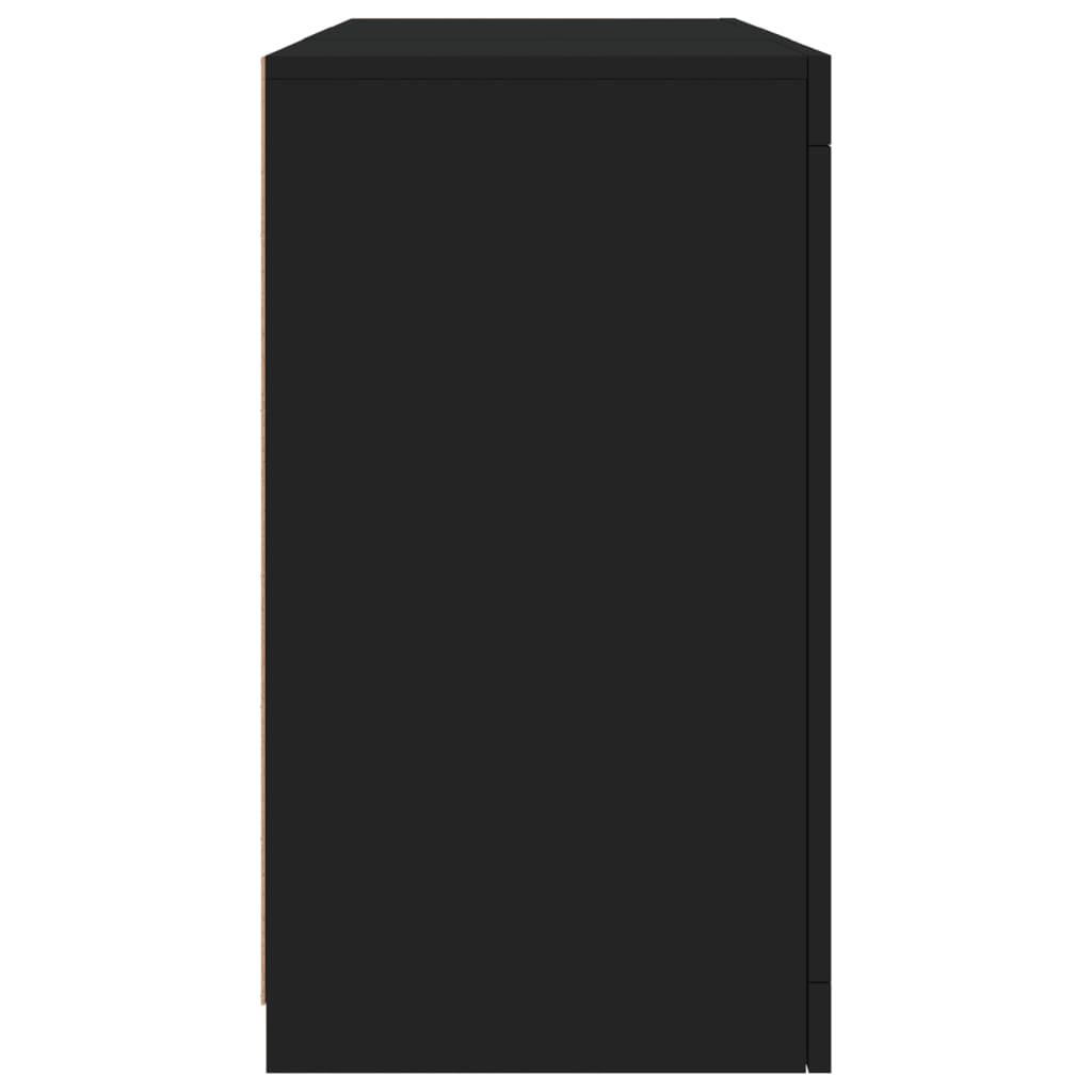 Příborník S Led Osvětlením Černý 123 X 37 X 67 Cm