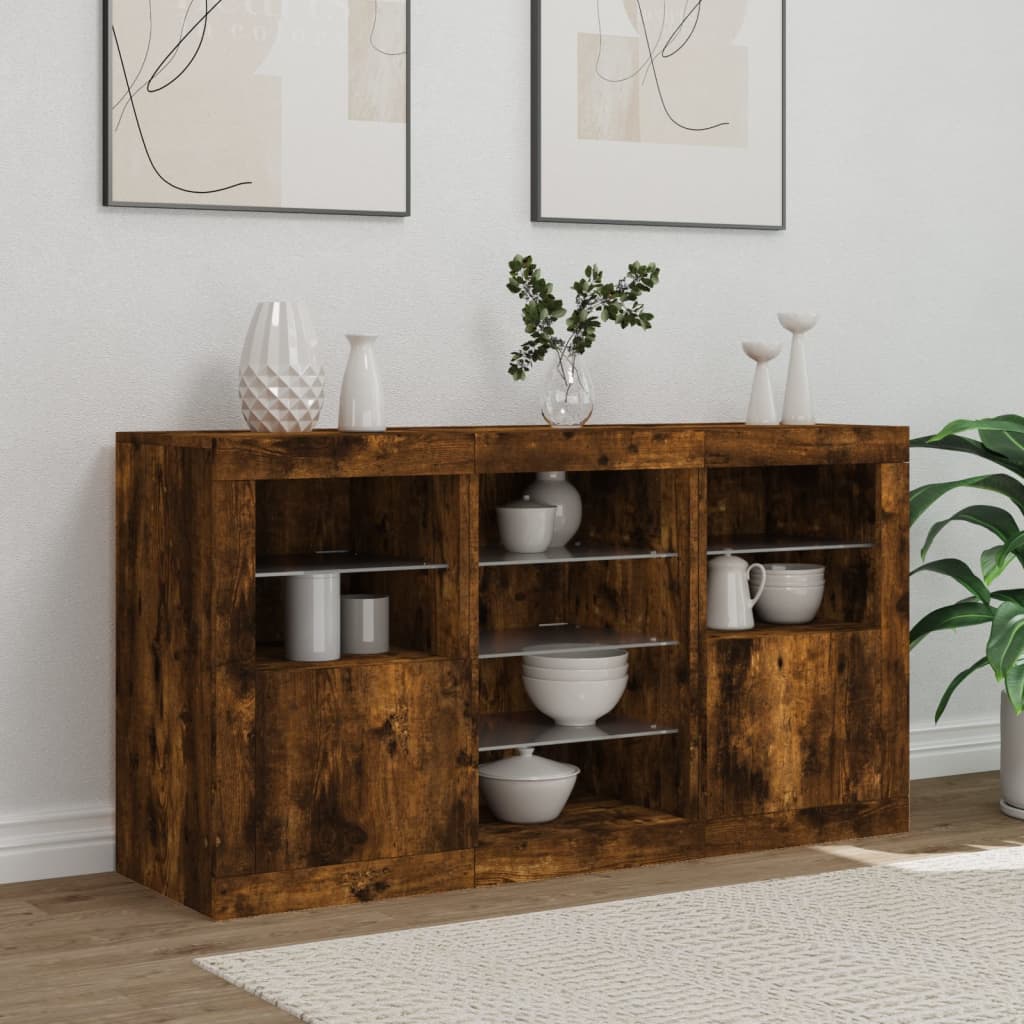 Příborník S Led Osvětlením 123 X 37 X 67 Cm