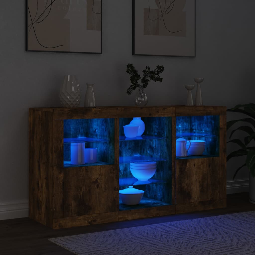 Příborník S Led Osvětlením 123 X 37 X 67 Cm