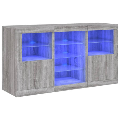 Příborník S Led Osvětlením Šedý Sonoma 123 X 37 X 67 Cm